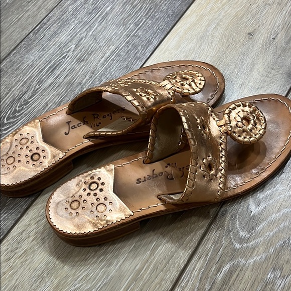 ICONIC Jack Rogers Jacks Flat Rose Gold Sandal - Picture 4 of 4